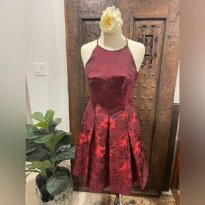 I HAVE POCKETS!! WH/BM Floral Jacquard Party Dress Fully Lined Sz 8